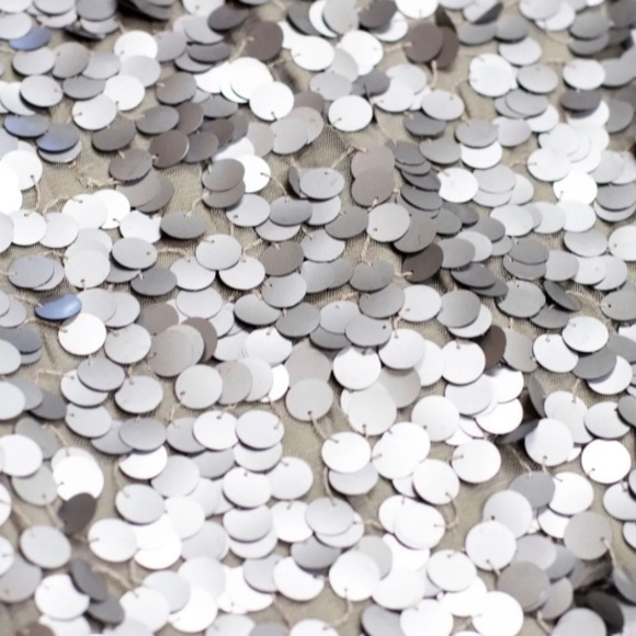 Vanity Womens Silver Large Sequins Party Cocktail Dress Size S Rayon & Polyester - Picture 3 of 4